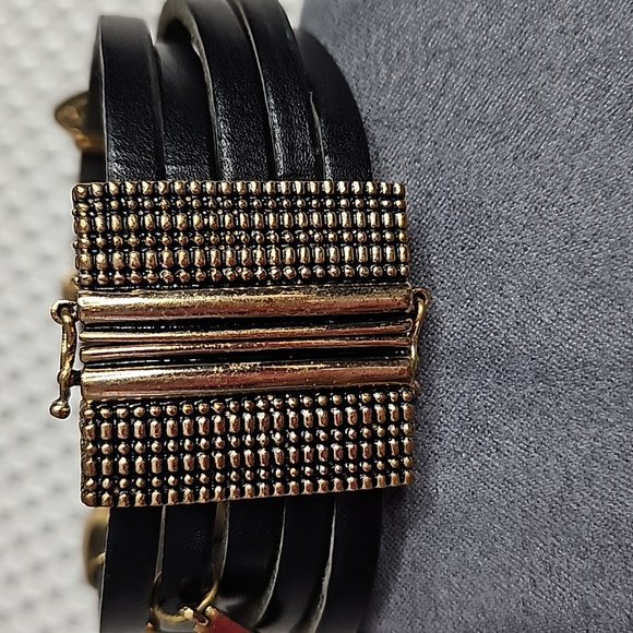 BARSE MULTI -STRAND BLACK LEATHER BRACLET - Picture 4 of 8